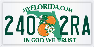 FL license plate 2402RA