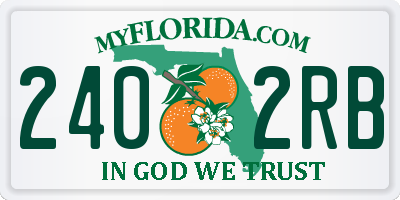 FL license plate 2402RB