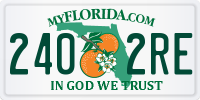 FL license plate 2402RE