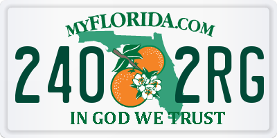 FL license plate 2402RG