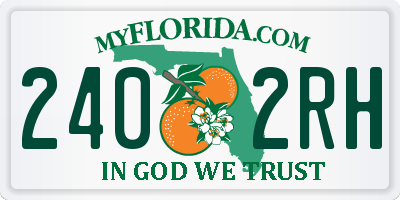 FL license plate 2402RH