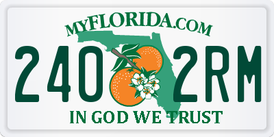 FL license plate 2402RM