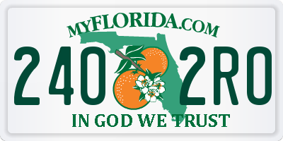 FL license plate 2402RO