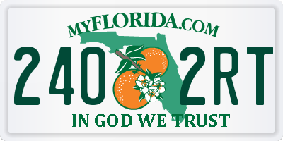 FL license plate 2402RT
