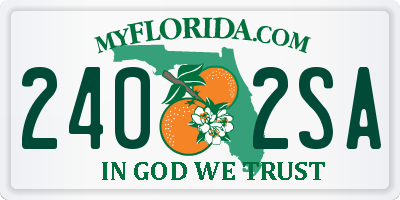 FL license plate 2402SA