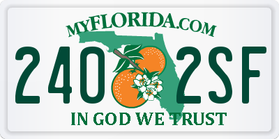 FL license plate 2402SF