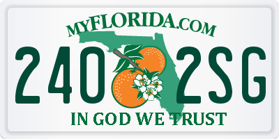 FL license plate 2402SG