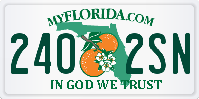 FL license plate 2402SN