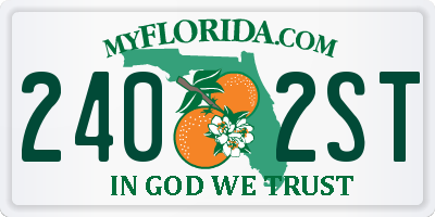 FL license plate 2402ST