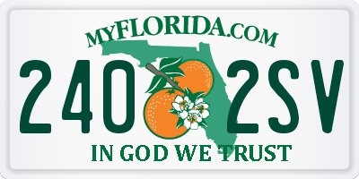 FL license plate 2402SV