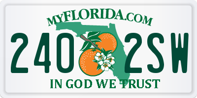 FL license plate 2402SW