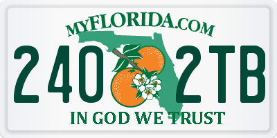 FL license plate 2402TB