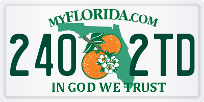 FL license plate 2402TD