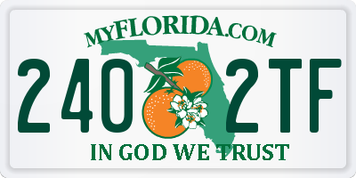 FL license plate 2402TF