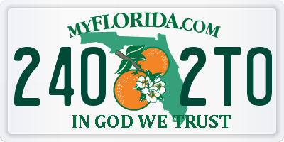 FL license plate 2402TO