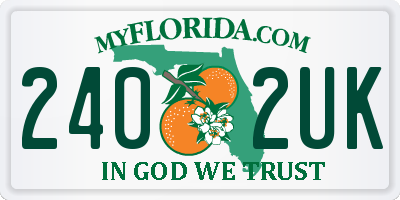 FL license plate 2402UK