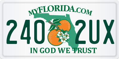 FL license plate 2402UX