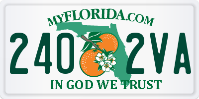 FL license plate 2402VA