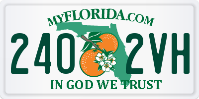 FL license plate 2402VH