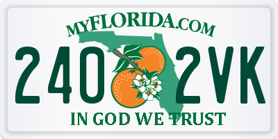 FL license plate 2402VK