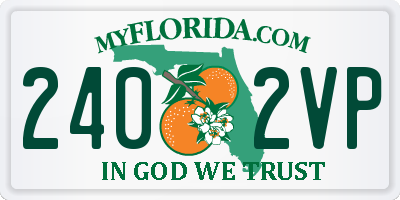 FL license plate 2402VP