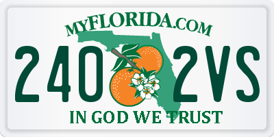 FL license plate 2402VS