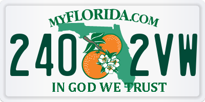 FL license plate 2402VW