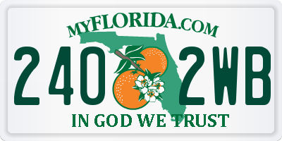 FL license plate 2402WB