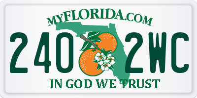FL license plate 2402WC