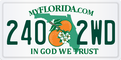 FL license plate 2402WD