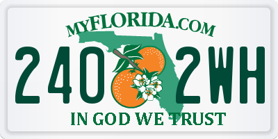 FL license plate 2402WH
