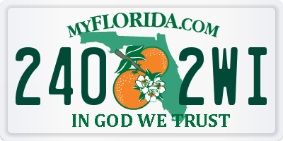 FL license plate 2402WI