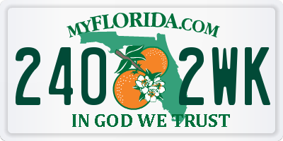 FL license plate 2402WK