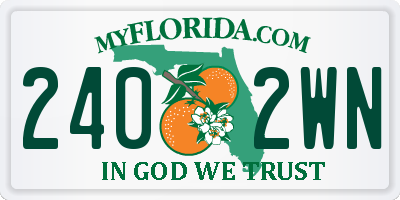FL license plate 2402WN