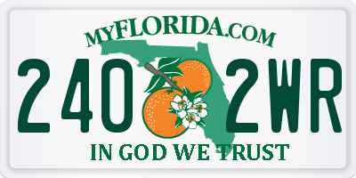 FL license plate 2402WR