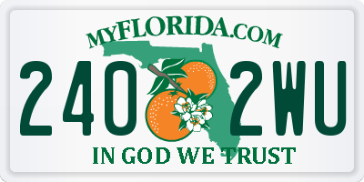 FL license plate 2402WU