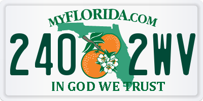 FL license plate 2402WV