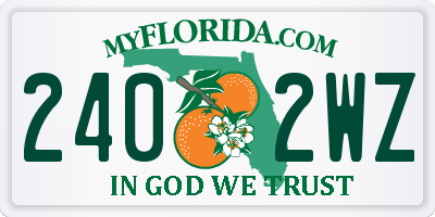 FL license plate 2402WZ
