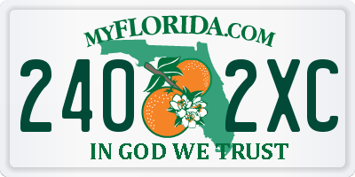 FL license plate 2402XC