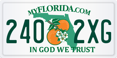FL license plate 2402XG