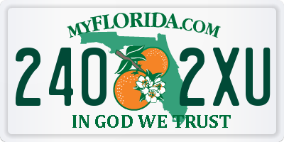 FL license plate 2402XU
