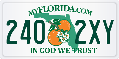 FL license plate 2402XY