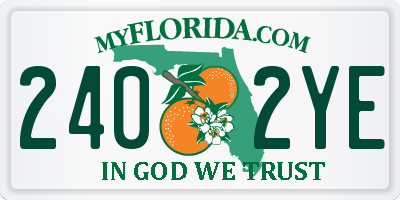 FL license plate 2402YE