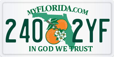 FL license plate 2402YF