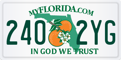 FL license plate 2402YG