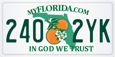 FL license plate 2402YK