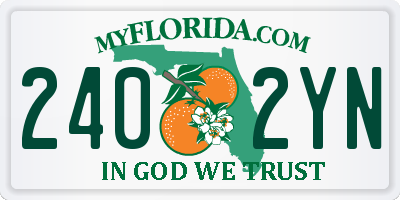 FL license plate 2402YN