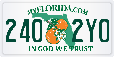 FL license plate 2402YO