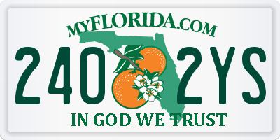 FL license plate 2402YS