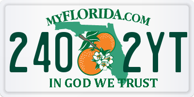 FL license plate 2402YT